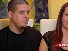 Redhead pussy eaten while giving head to her man