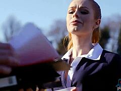 Redhead Teen Bounces Big Ass on New Student