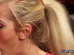 wicked looker swallows cum from blowbang bukkake