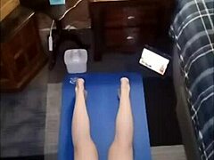 morning yoga turns steamy with hot mature momma vee