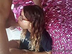 horny nerd asks me to fuck her mouth until i cum in college