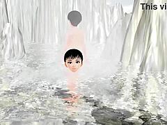 anime girl leo tries a secret mixed bath without a towel in the hot springs