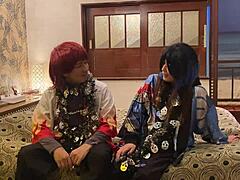 oh man, this asian wife in halloween costume deepthroats then gets raw creampie action 😱👻