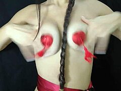 oh wow, watch this skinny teen play with her natural tits and big nipples!