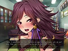 Commander babes episode 1: Jun gives her virginity in hentai game.