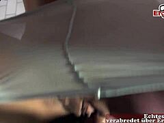 deutsche blonde fitness teen fucked in white pantyhose