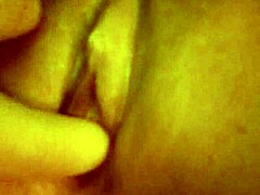 Horny Slut Masturbates Shaved Pussy to Orgasm