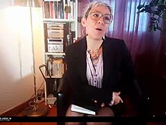 your french banker milf jerks off in roleplay