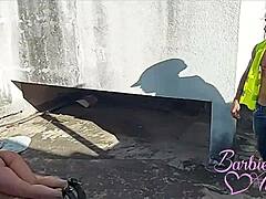 Transsexual Barbie Anderson Blows And Assfucks Bricklayer