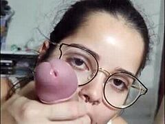 Casada Sucks Big White Cock In Pov Deepthroat With White Moon