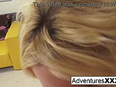 Blonde Victoria White engages in an intense workout session