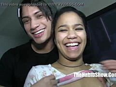 Loni Legend Teen Blasian Enjoys Monster Cock with Mexican Derek Forreal in Hood Striptease