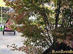 Teen latina rides black cock in bikini