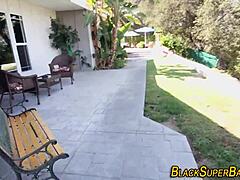 Teen latina rides black cock in bikini