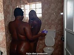 Quick squirting doggystyle with boss daughter bent over in bathroom