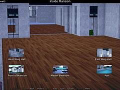 Cute anime girl in sexy outfit shows big tits in 3D game