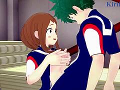 Ochako and Izuku in steamy 3D hentai action