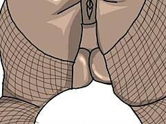 Detailed Drawing Of Black Big Booty BBW In Doggy Style Position, Bent Over With Fat Ass Exposed