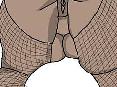 Detailed Drawing Of Black Big Booty BBW In Doggy Style Position, Bent Over With Fat Ass Exposed