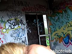 Outdoor threesome with horny blonde 😈