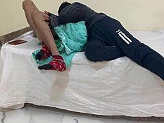 sexy horny brunette girl riding on dick in the bedroom