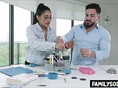 Scientist Stepsiblings Fuck In The Lab With Braces On!