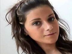 Put on these cuffs, you naughty brunette babe