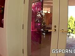 American football cheerleader catches a good dick