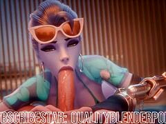 Widow Deepthroats Cock On The Beach