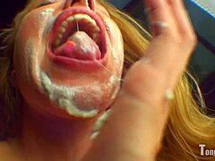 Mckensie Creme satisfies my tongue fetish with her creamy delights.