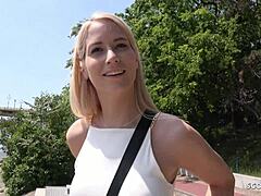 german scout picks up sexy pawg sharon on the street for a rough casting fuck with eye-rolling orgasm