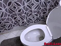 Bathing Teen 18+ Stepsister with Monster Cock