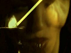 Brunette milf dances exotic oriental rituals, teasing with her body.