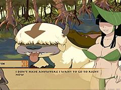 watch four elements trainer book 4 love part 19 pussy licking scene?