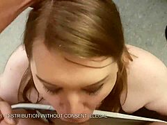 Chubby Sissy's Intense Gagging Blowjob