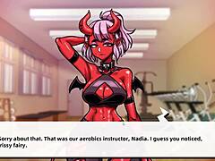 Succubus Gives Lewd Blowjob At Gym