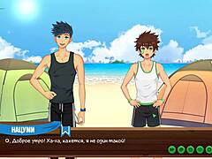 เพื่อน twink เอาเหรียญในเกมเกย์เฮนไตรัสเซีย
