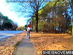 Public nudity bike ride in November for ebony babe