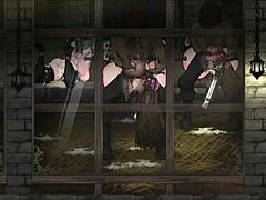 在这个Hentai卡通中，牧场区域变得狂野，乡村动漫场景展开