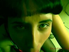 Sloppy Blowjob at Bar with Cumshot and Spitting