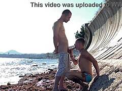 Gay outdoor sex by the sea