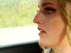 on the road, charlie teases with upskirt, getting to the brink of cumming while driving!