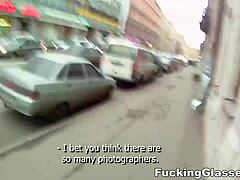 wannabe model alice in glasses gets shaved pussy fucked