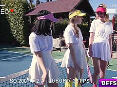 besties take a tennis lesson from a handsome instructor they admire. soon tensions rise as they compete for his attention.