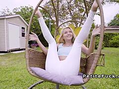 Small Tittied Blonde Teen Spinner Bangs Hard!