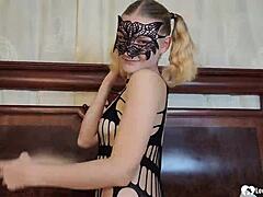 Masked beauty gets her holes filled