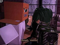 嘿，看这个绑住的伪娘被3D卡通肛交支配！