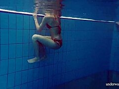 Hot pool scene with dark-haired beauties