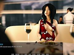 Detailed Footjob Scene in Restaurant from Sex 13-15 in Tales from the Unending Void 15