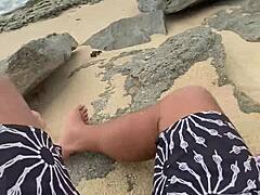 Public anal sex on the beach